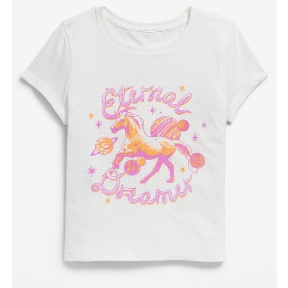 Girl's XL Unicorn T-shirt Old Navy Short Sleeve Crew neck Eternal Dreamer - Picture 1 of 1